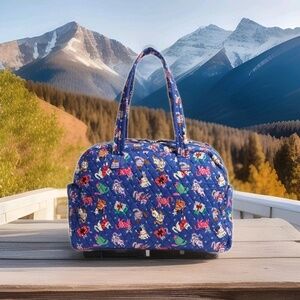 New Vera Bradley Large Weekender Travel Bag CATNIP CHRISTMAS Luggage
